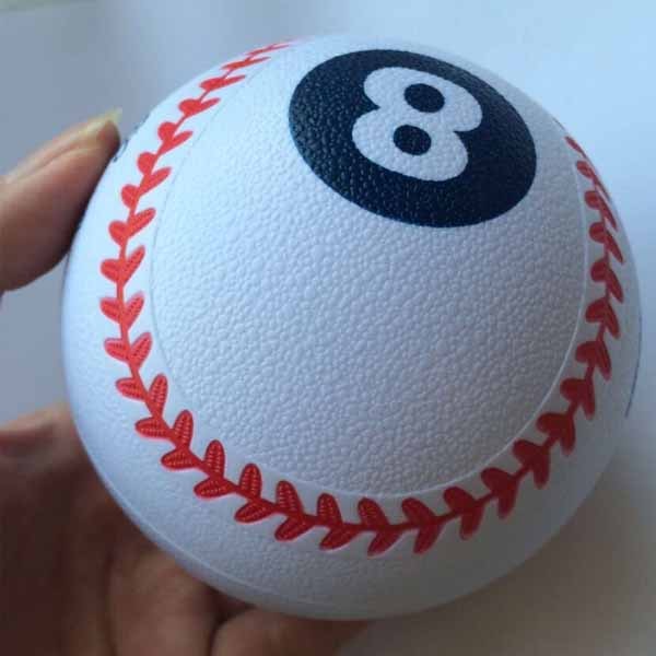 softball shaped custom magic 8 ball back