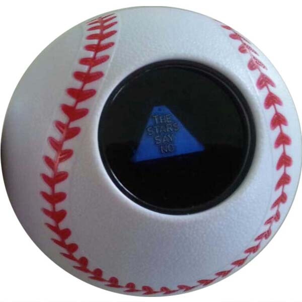 softball shaped custom magic 8 ball front