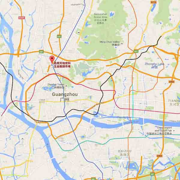 Mingshang Tiandi Leather Market Guangzhou Map