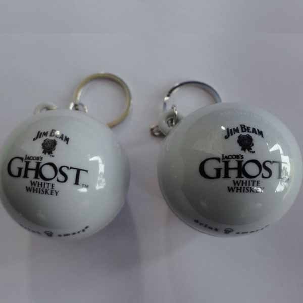 Custom Magic Eight Ball Keychain Printed White Whiskey