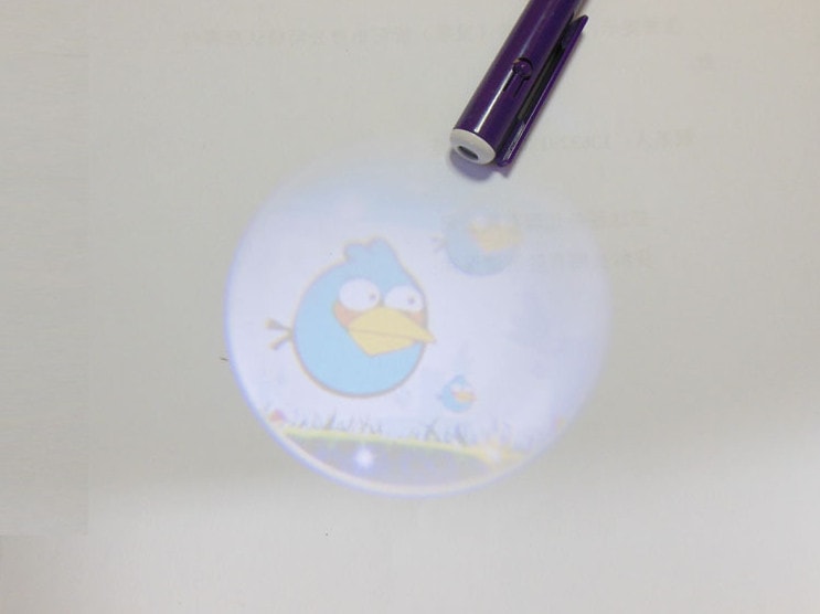 Plastic projector pen style with Angry Birds logo