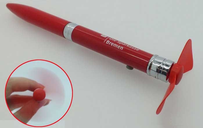 red Projector pen with message fan