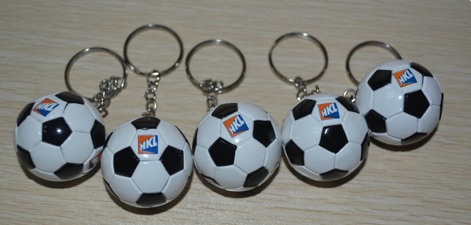 classic soccer projector keychain with HKL logo