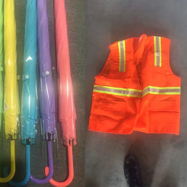 Golf Umbrella And Safety Vest Stock